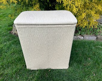 Burlington Woven Clothes Hamper Vibtage Cream Beige Bathroom Storage Laundry Hamper