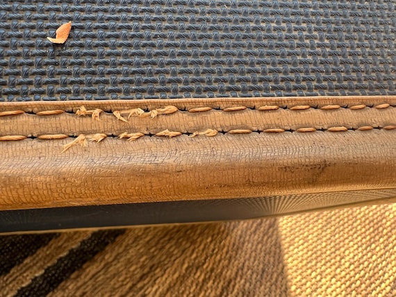 Blue Hard Side Suitcase Vintage Stackable Trunk F… - image 6