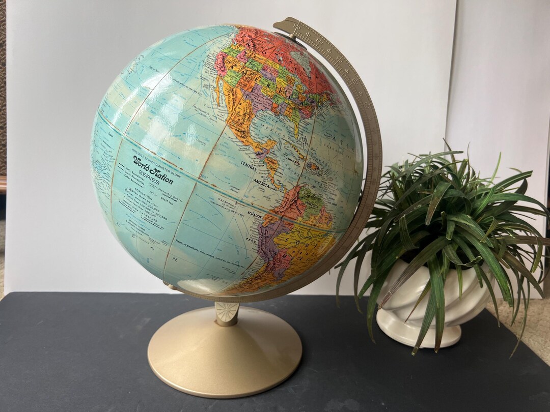 Replogle Globe World Nation Series Vintage Mid Century Modern World Map ...