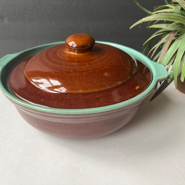 Country Fare Casserole Dish Zanesville Pottery Vintage Stoneware