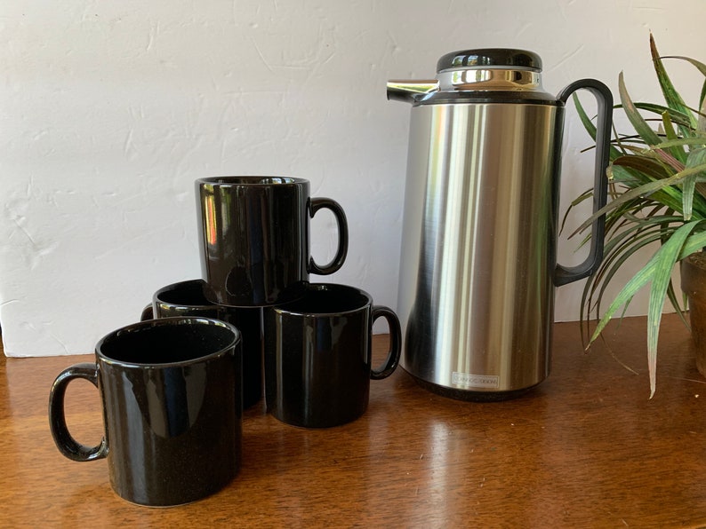 Insulated Chrome Coffee Carafe Thermos NOS Stainless Steel Mid Etsy