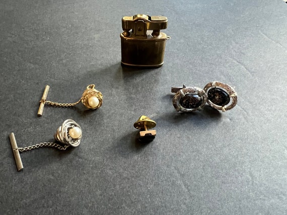LOT Vintage Cuff Links Tie Clips Royal Star Light… - image 1