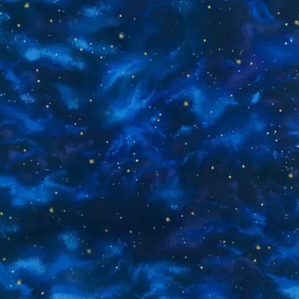 Blended Blue Sky Fabric, Stars at Night Fabric Piece, Galaxy Fabric, Starry Night Fabric, Sky Fabric, Stars Fabric, Galaxy Cotton