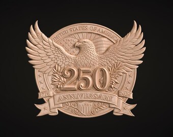 America 250 Anniversary Eagle Archivo STL para tallado grabado router cnc