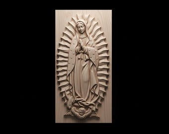 Virgen de Guadalupe "Guadalupana" Archivo STL 3D grabado Router CNC 003D
