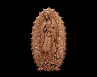 Virgen de Guadalupe "Guadalupana" Archivo STL grabado Router CNC 3D