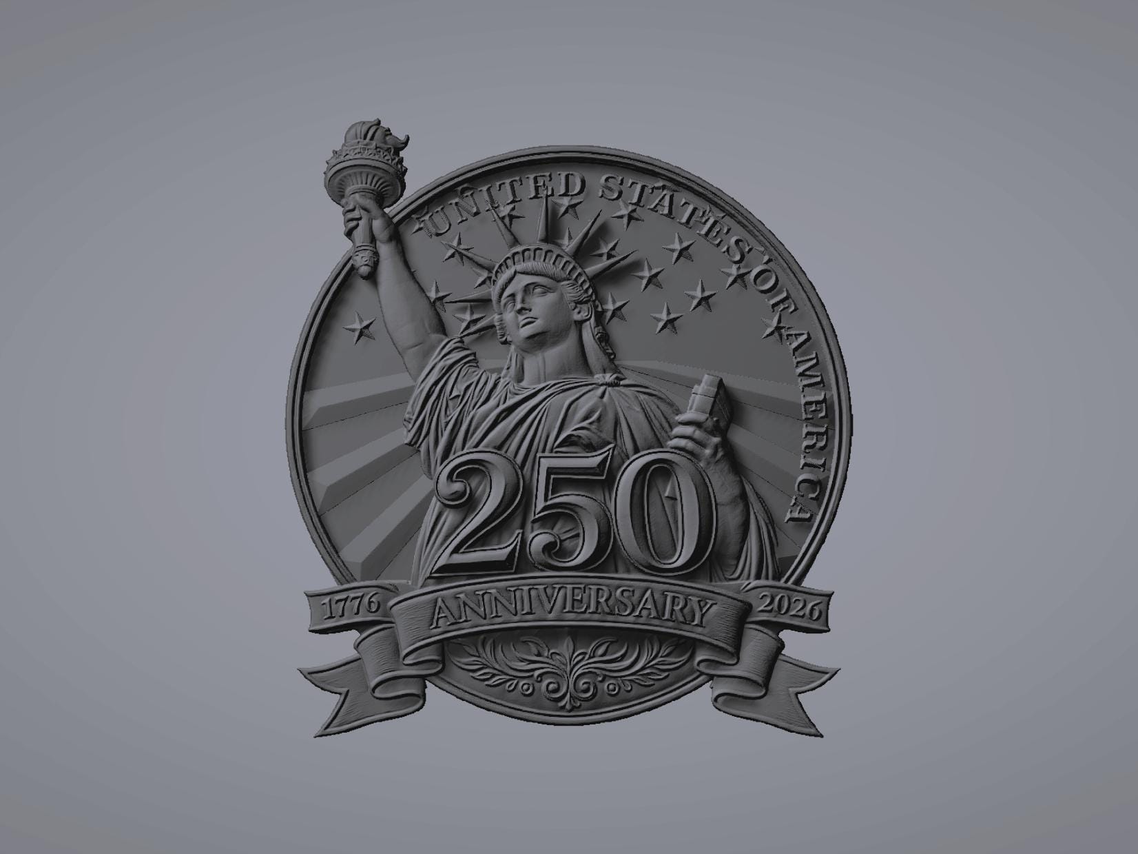 America 250th Anniversary Statue of Liberty STL File for CNC Router ...