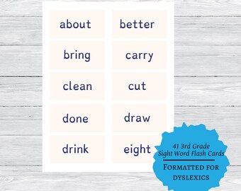 Dyslexia Flash Card - Etsy