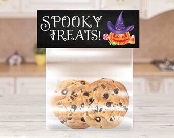 Printable Halloween Bag Topper, Halloween Treat Bag Topper, Spooky Treat Bag Topper, Halloween Party, Halloween Favor, Spooky Treat Topper