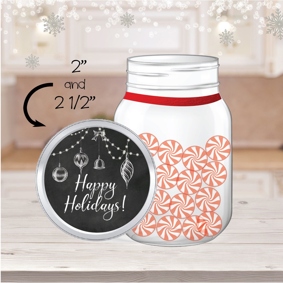 Printable Christmas Mason Jar Label Chalkboard Mason Jar - Etsy
