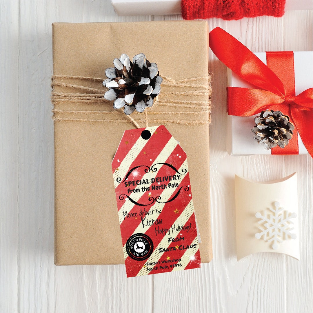 Editable Printable Santa Gift Tags, Santa Gift Tags, Christmas Gift ...