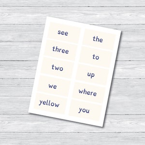 40 Printable Pre-primer Sight Word Dyslexia Flash Cards, Dyslexic Flash ...