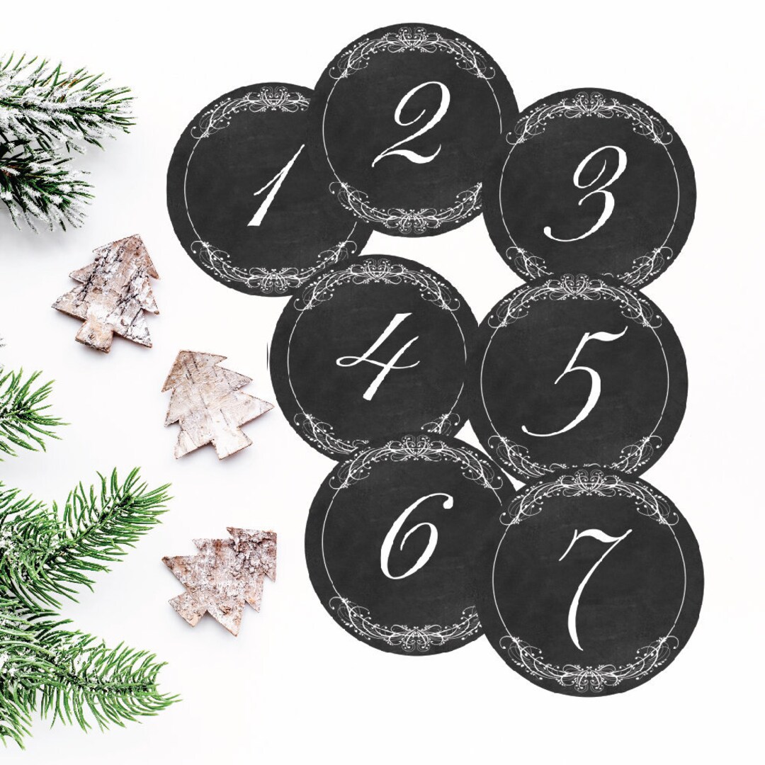Printable Advent Calendar Chalkboard Advent Calendar Etsy