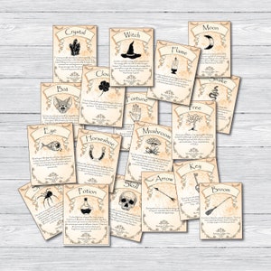 Druckbare Tarotkarten, druckbare Orakelkarten, Halloween Tarotkarten, Halloween Orakelkarten, Neuheit Tarotkarten, Wahrsagerin Karten
