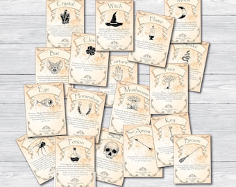 Printable Tarot Cards, Printable Oracle Cards, Halloween Tarot Cards, Halloween Oracle Cards, Novelty Tarot Cards, Fortune Teller Cards