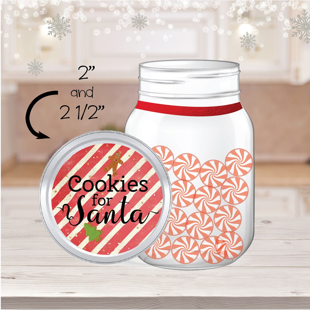 Printable Santa Cookies Mason Jar Label, Christmas Mason Jar Labels ...