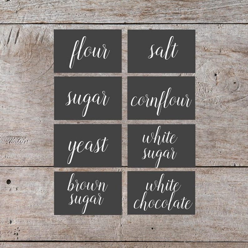 spice jar labels kitchen pantry storage vintage chalkboard etsy