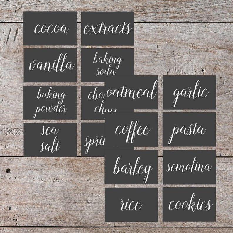 spice jar labels kitchen pantry storage vintage chalkboard etsy