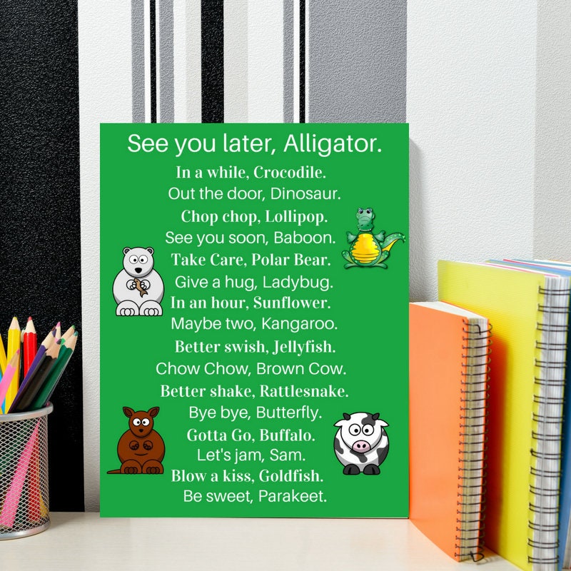 Green Way To Say Goodbye Printable Printable Teacher Tools Etsy
