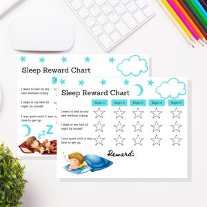 Childrens Sleep Reward Chart, Sleep Bedtime Print, Sleeping Chart ...
