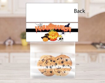 Printable Kids Halloween Bag Topper, Pumpkin Bag Topper, Spooky Treat Bag Topper, Pumpkin Halloween Treat Topper, Baggie Treat Topper