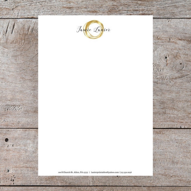 Printable Letterhead Printable Business Letterhead Personal Etsy