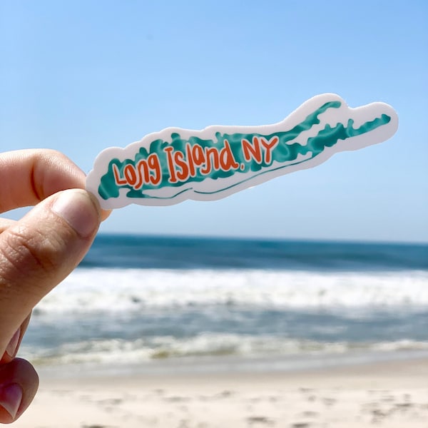 Long Island New York Sticker / LI, NY Beach Laptop Sticker