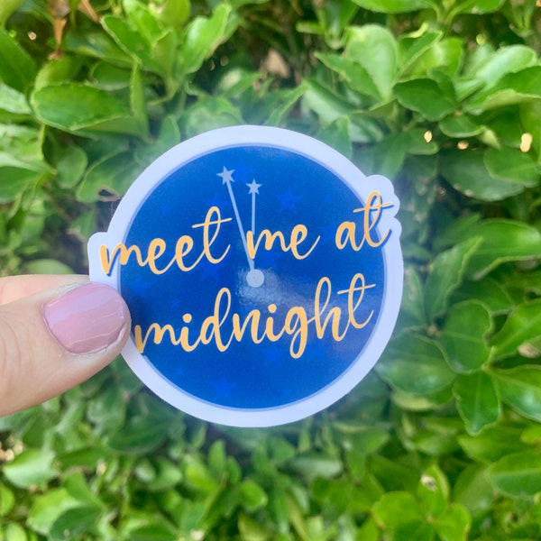 Meet Me at Midnight Clock with Stars Sticker