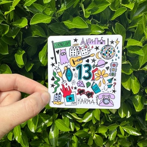 Eras 13 Song Title Song Lyric drawing Doodle Sticker