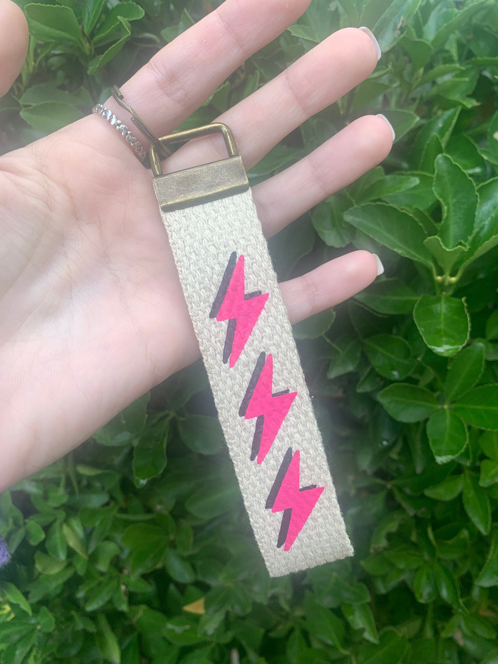 Lightning Bolt Custom Keychain Wristlet / Key Fob Keychain Lanyard ...