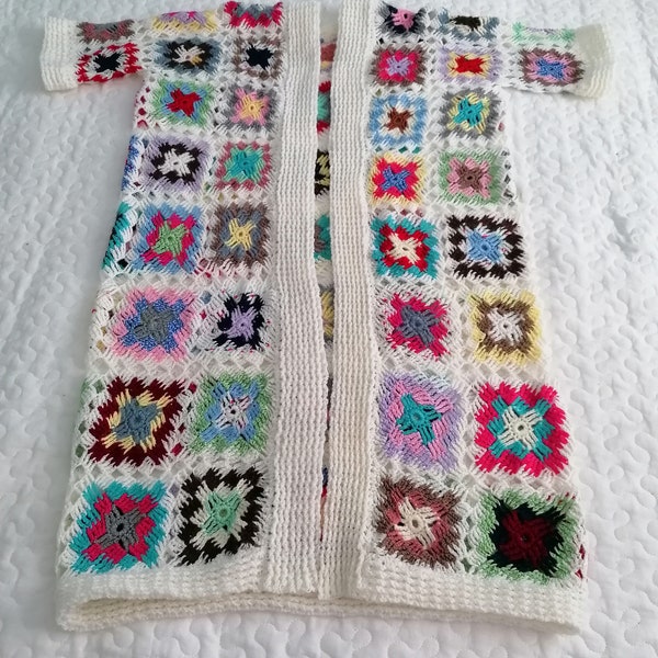 Gilet long gilet printemps gilet crochet gilet granny square