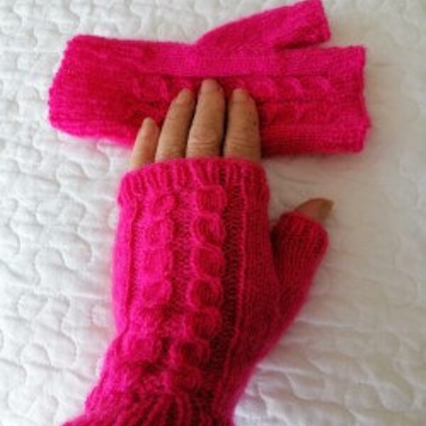 mohair mittens, gloves, warm mittens, mohair fingerless mitains