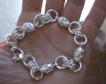 Skull Bracelet handmade silver