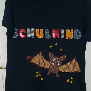 Shirt enrollment school child bat sewn