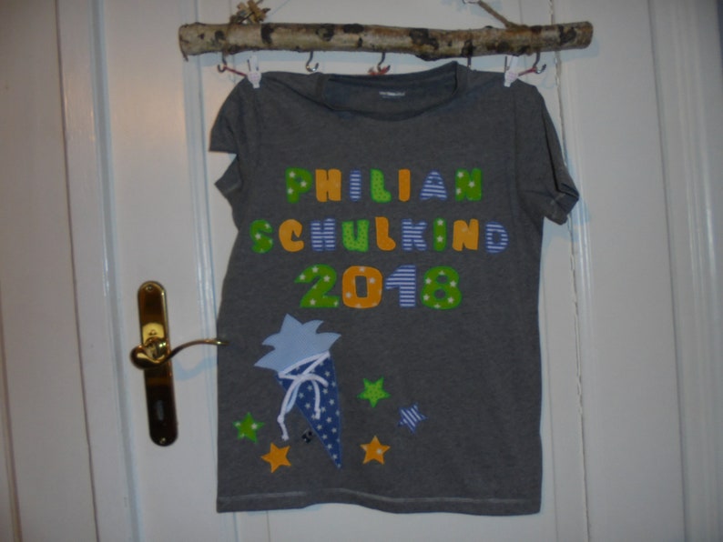 Schulkind Einschulung Shirt benäht Tüte Bild 1