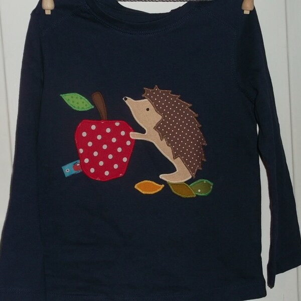 Igel Apfel Geburtstag Shirt  benäht diy handmade Herbst