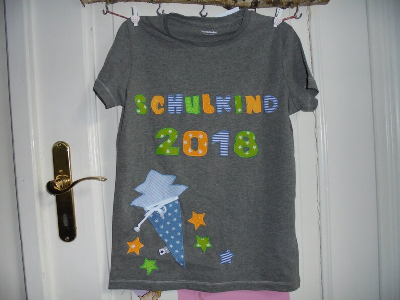 Schulkind Einschulung Shirt benäht Tüte Bild 3