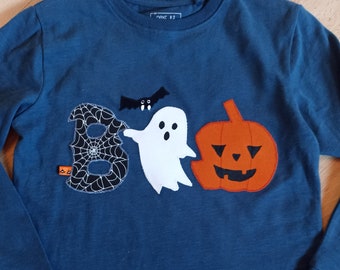 Shirt Geburtstag benäht Halloween Boo Kürbis Geist Spinne neu wunschshirt handmade