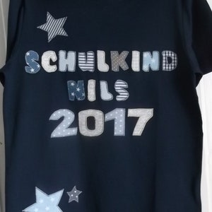 Shirt Enrollment Schoolchild Stars sewn diy handmade