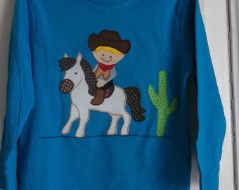 Shirt Cowboy Applikation benäht Indianer Geburtstag neu