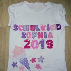 Shirt schooling school child sugar bag, stars, sewn wish shirt diy handmade