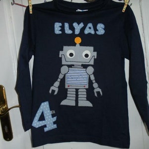 Robot Space MarsMan Planet Shirt Birthday Stitched diy handmade wish shirt