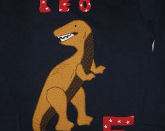 Dino XL T Rex Shirt Applique Stitched Birthday