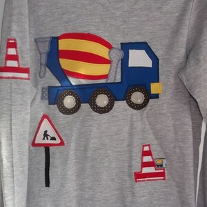 Betonmischer Geburtstag Shirt benäht Baustelle Bagger Kipper Laster Bild 3