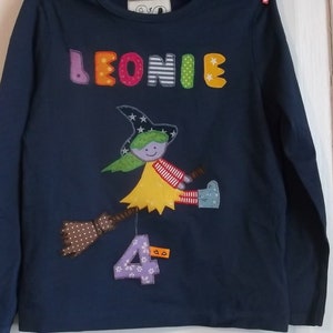 Witch Birthday Shirt Applique Sewn Bprayer Halloween Small