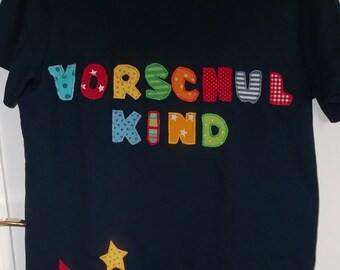 Shirt Vorschulkind, benäht Sterne Geburtstag Kindergarten