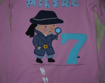 Shirt birthday sewn detective detective question mark new