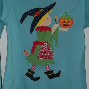 Shirt Hexe Halloween Herbst Applikation benäht Geburtstag diy handmade Bild 1