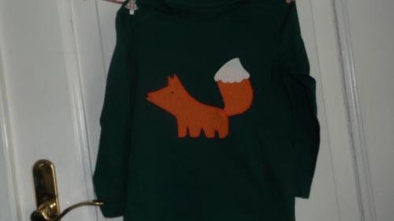 Shirt Fox sewn Winter snow Birthday