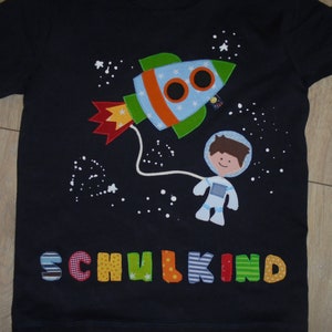 Shirt schooling schoolboy stars space planet rocket astronaut sewn handmade
